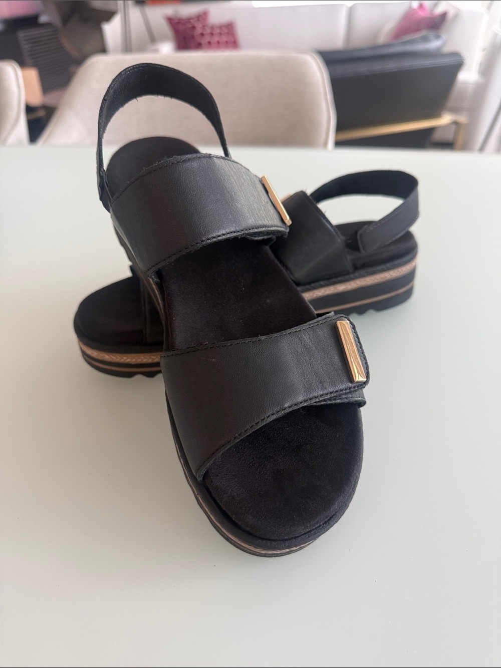 Remonte soft Black Platform Slingback Sandals - Comfortable Everyday Style